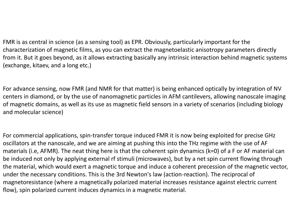 fmr is as central in science as a sensing tool