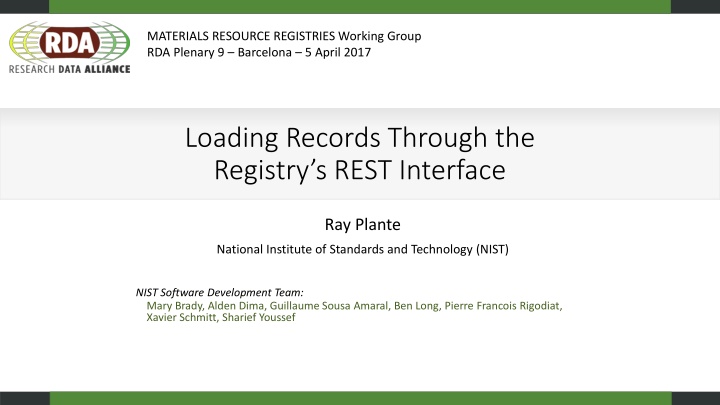 materials resource registries working group