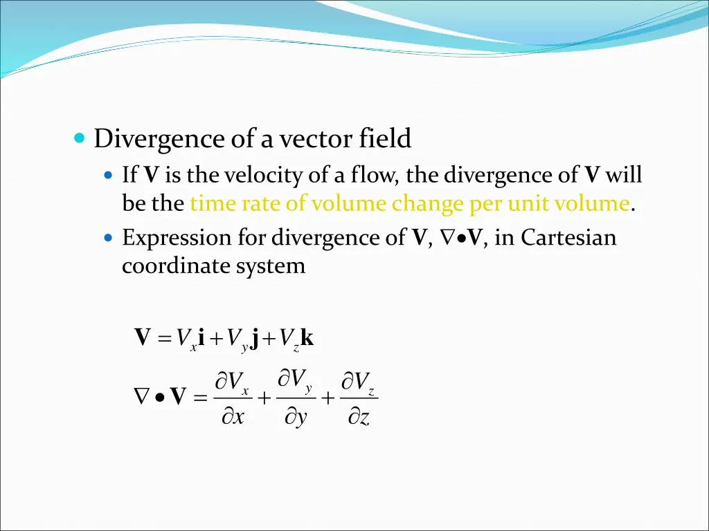 divergence of a vector field