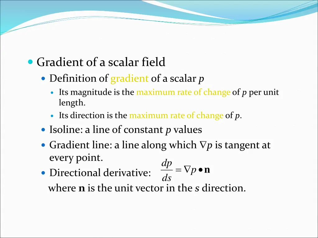 gradient of a scalar field