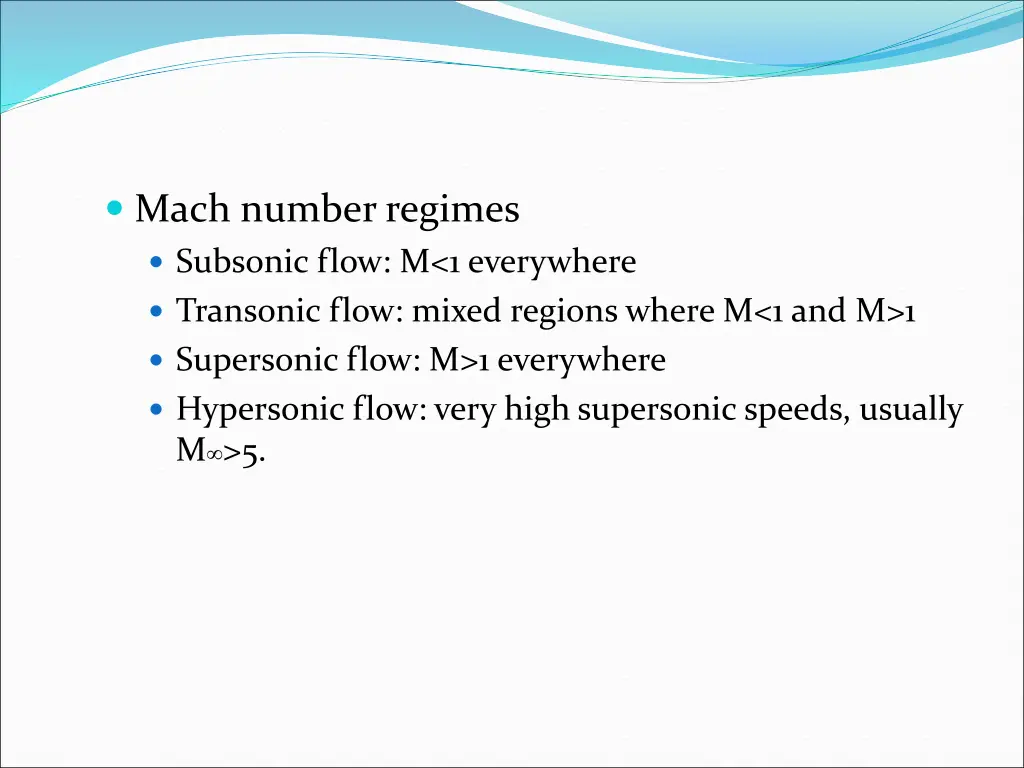 mach number regimes