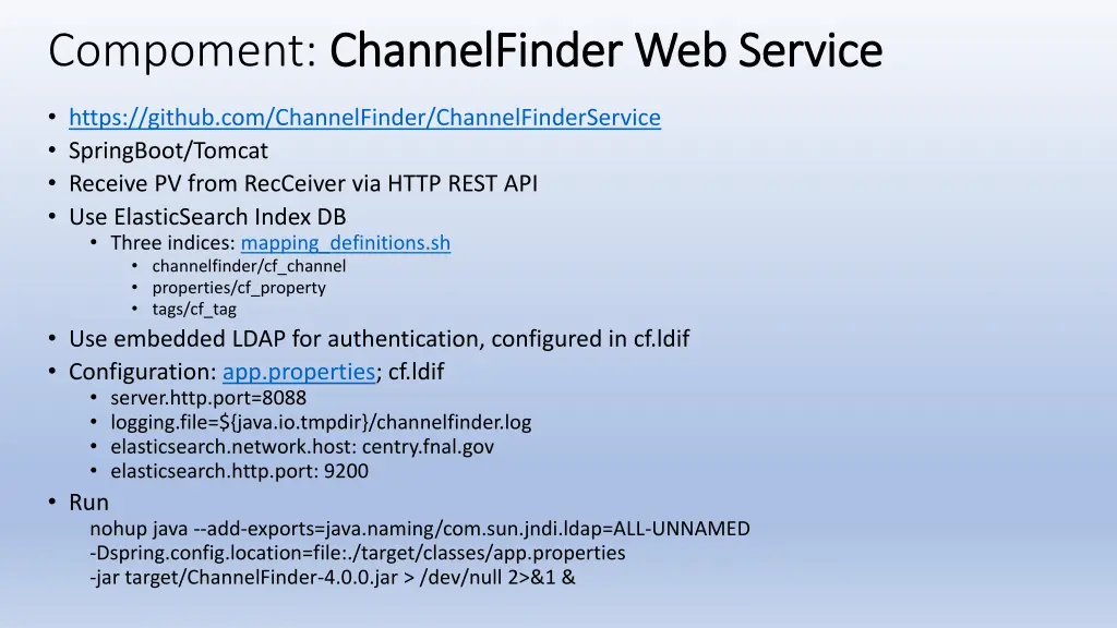 compoment channelfinder channelfinder web service