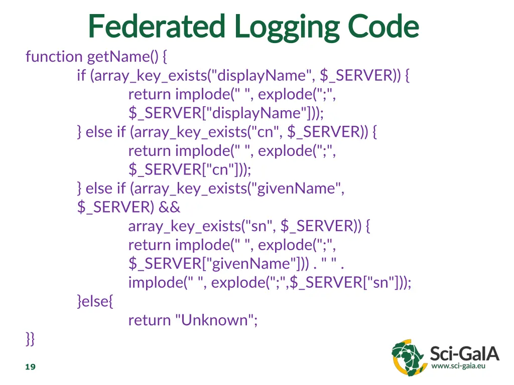 federated logging code federated logging code