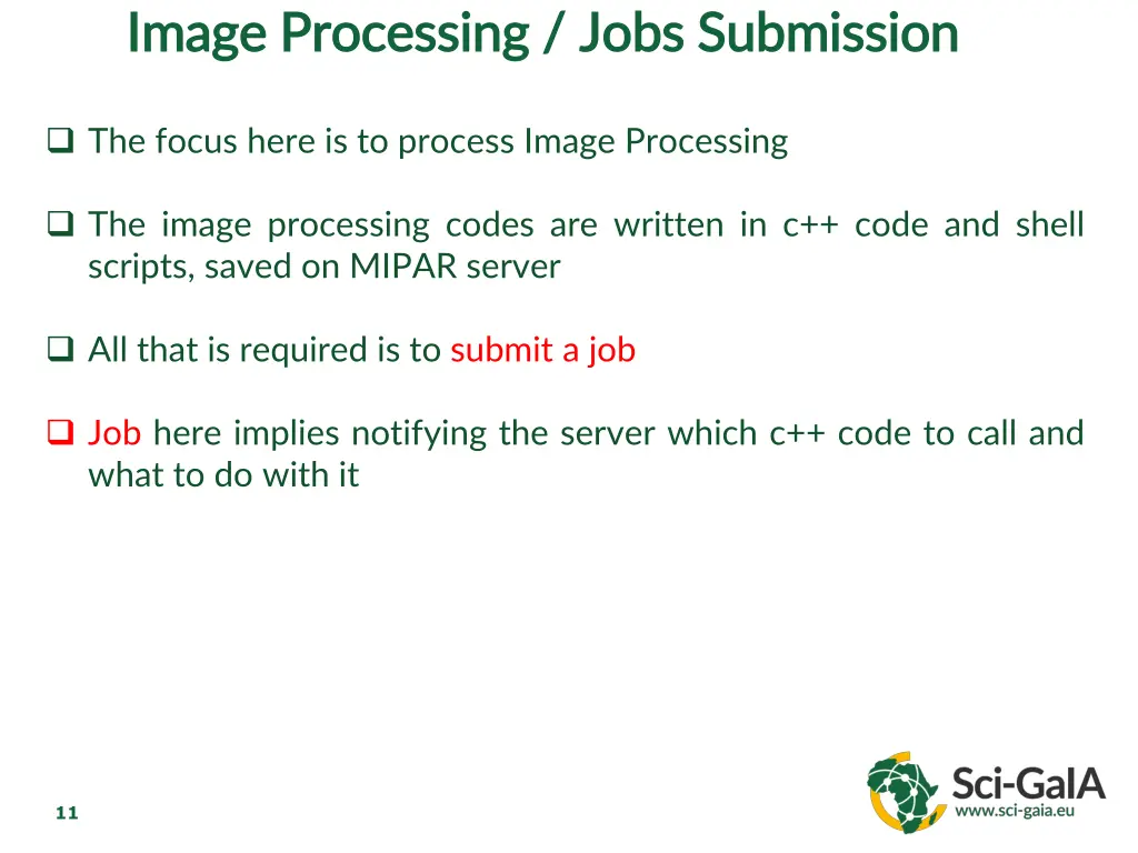 image processing jobs submission image processing