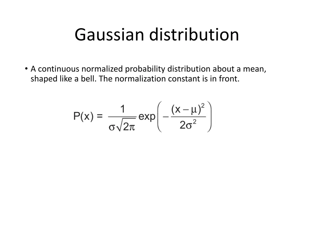 gaussian distribution