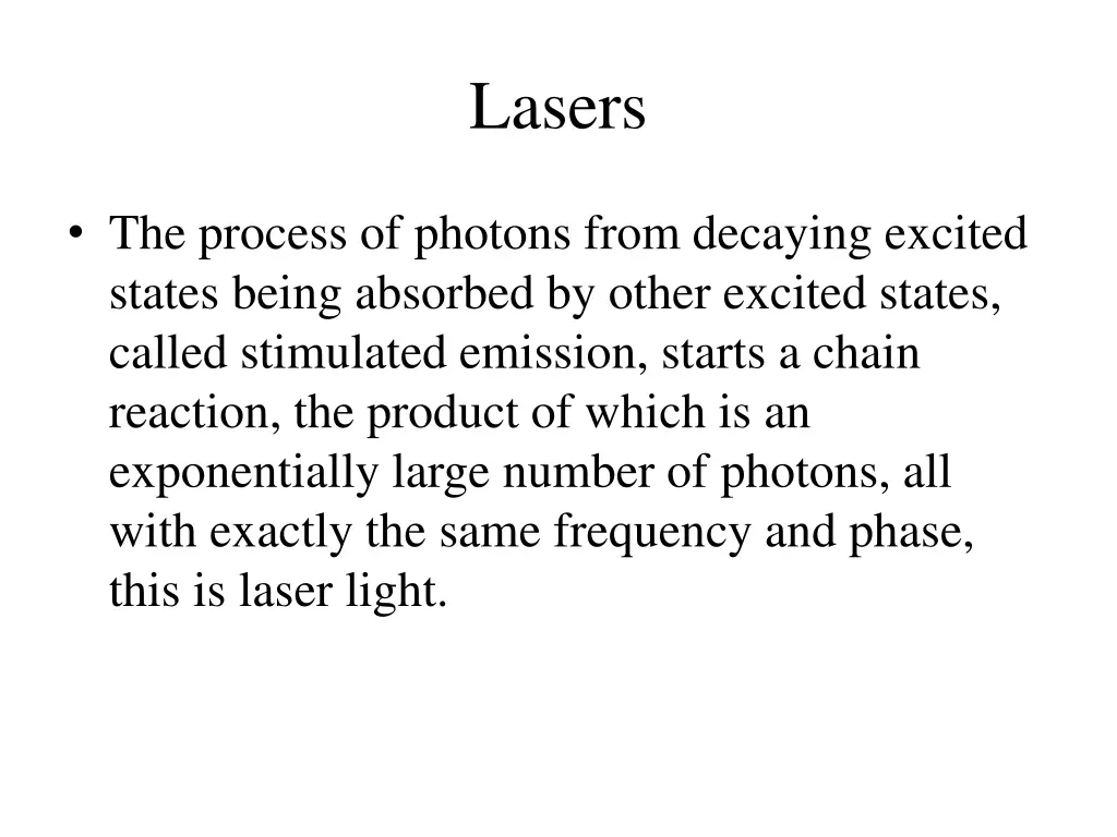 lasers