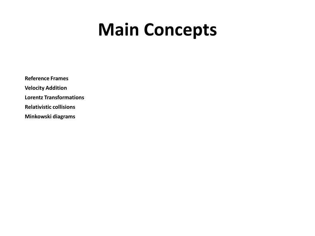 main concepts