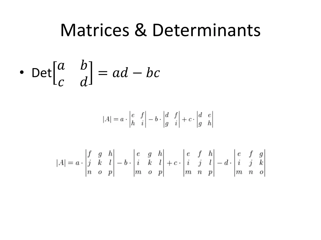 matrices determinants