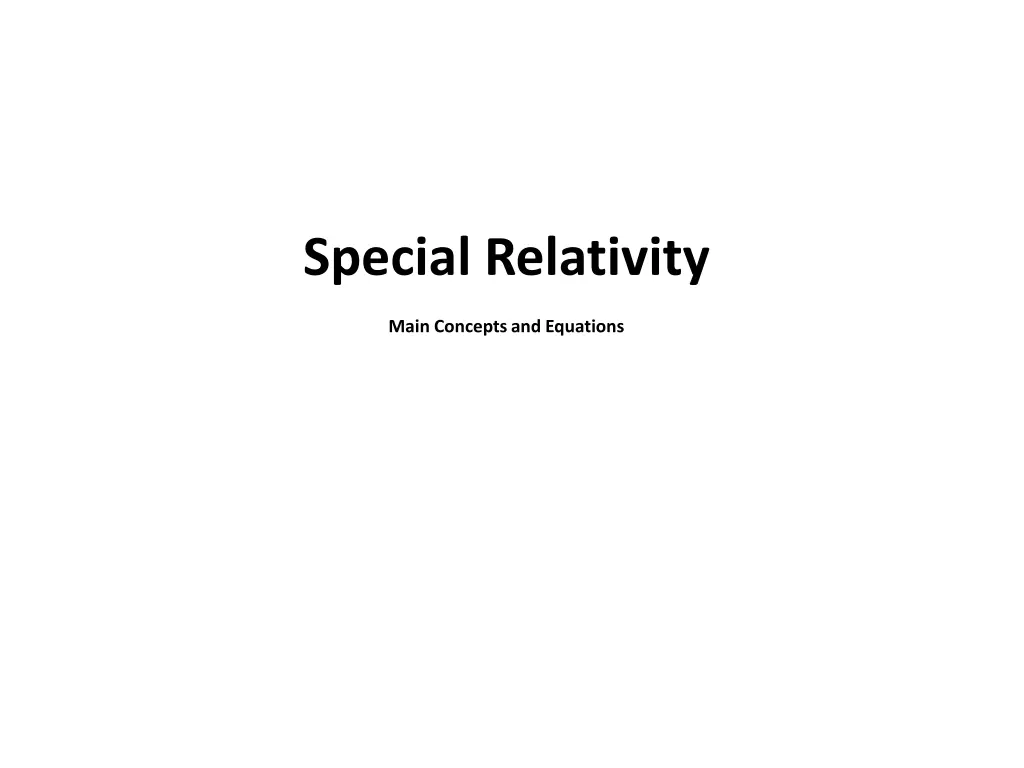 special relativity