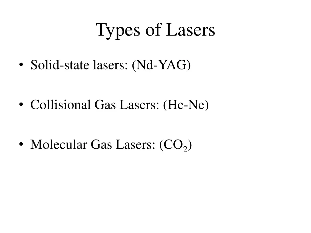 types of lasers