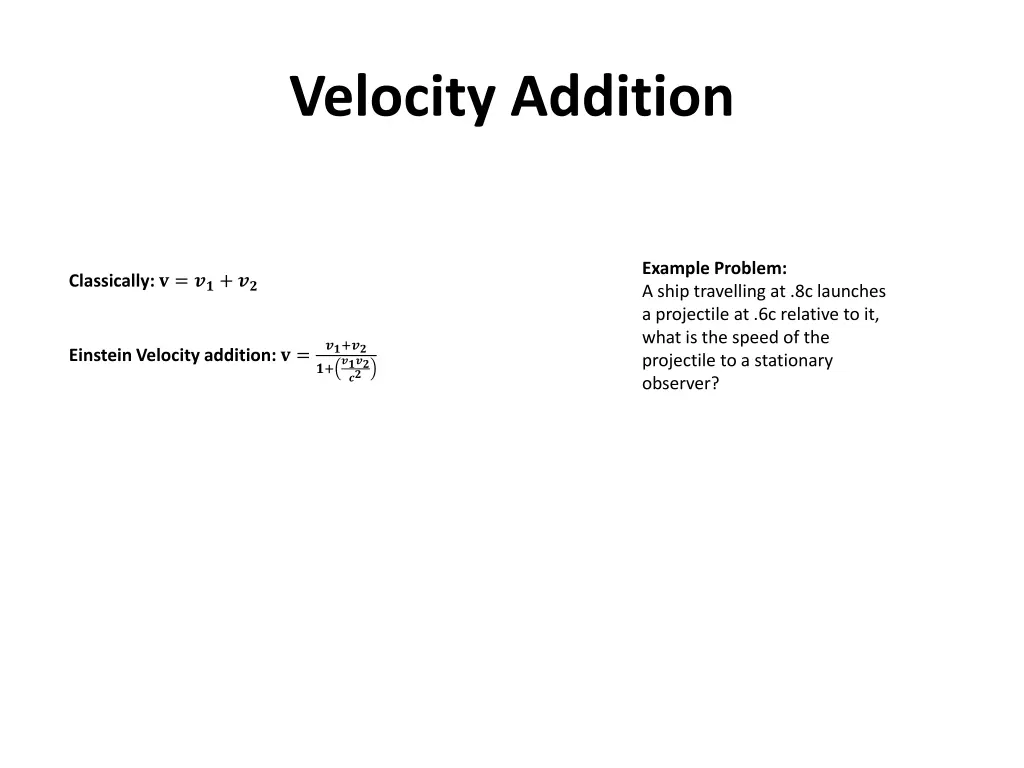 velocity addition