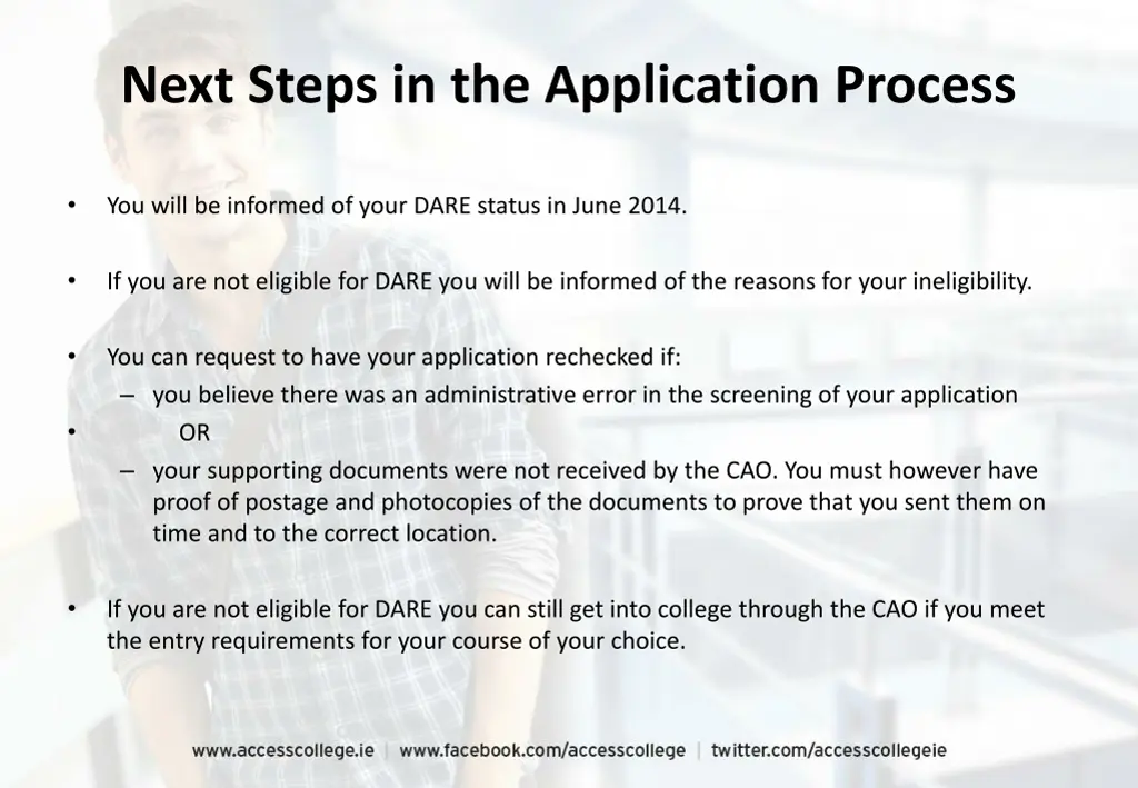 next steps in the application process