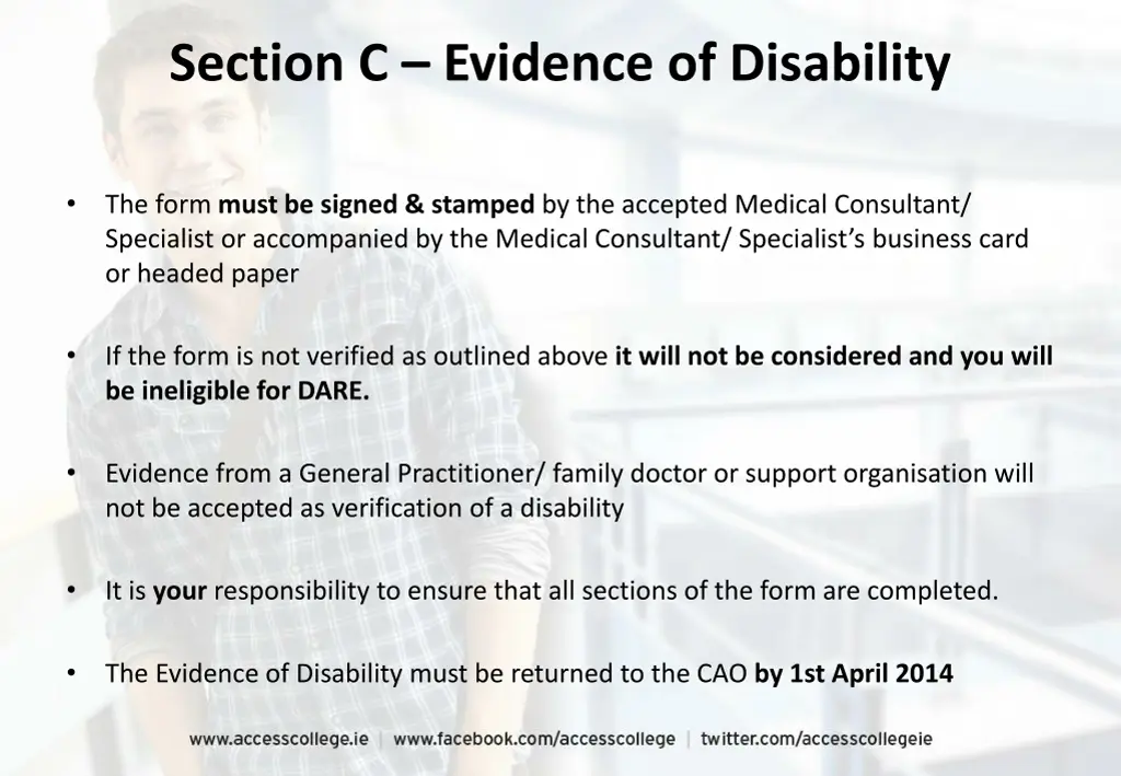 section c evidence of disability 1