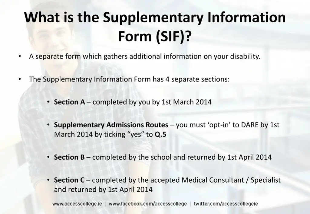 what is the supplementary information form sif