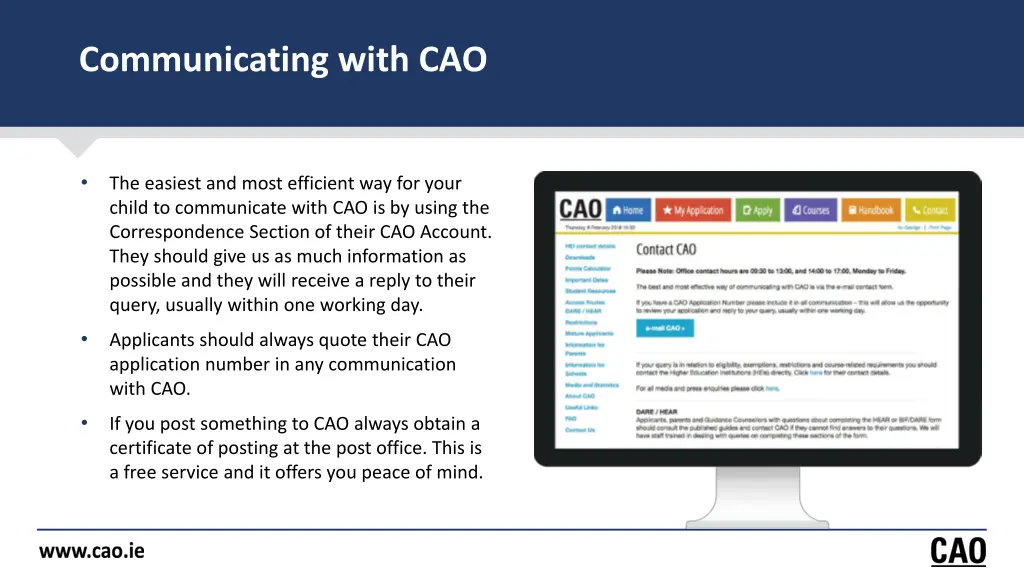 communicating with cao