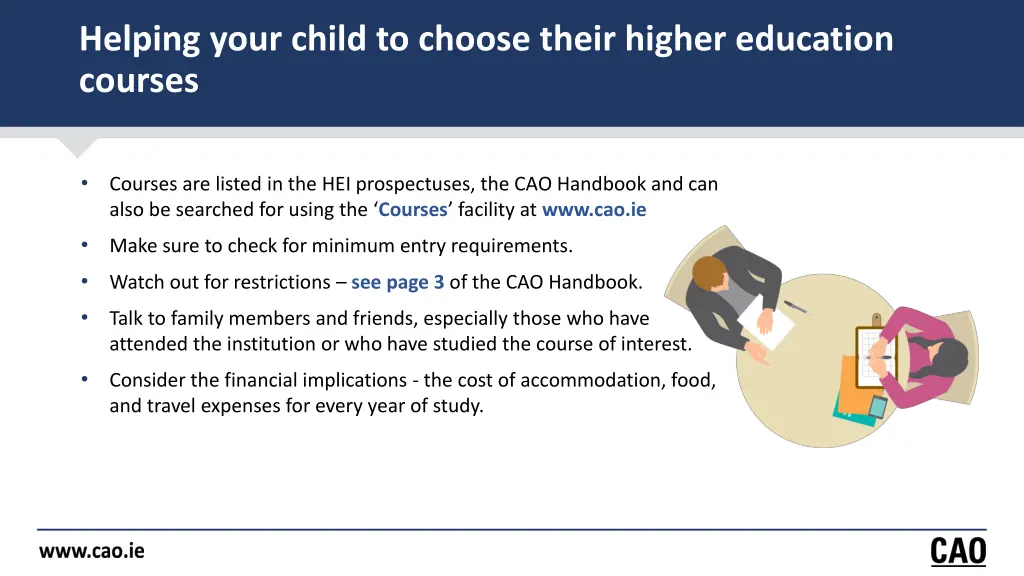 helping your child to choose their higher