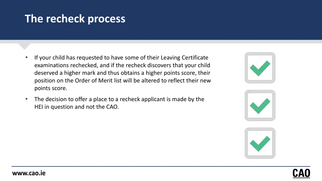 the recheck process