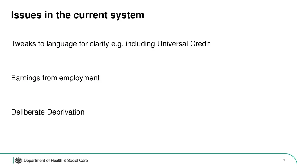 issues in the current system