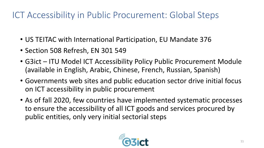 ict accessibility in public procurement global