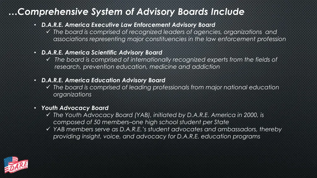 comprehensive system of advisory boards include