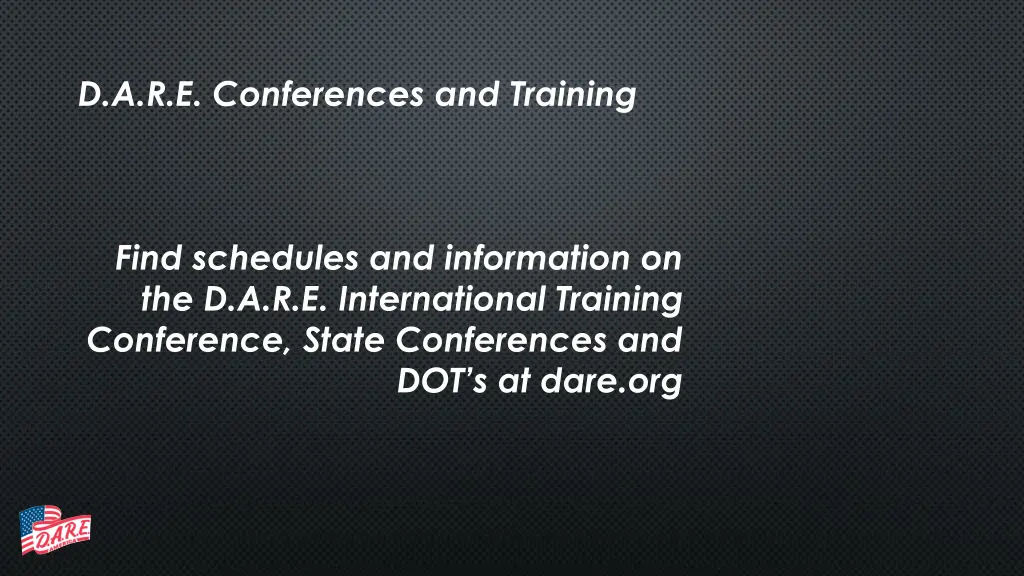 d a r e conferences and training