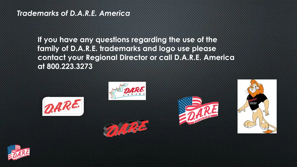 trademarks of d a r e america 1