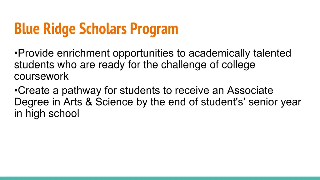 blue ridge scholars program