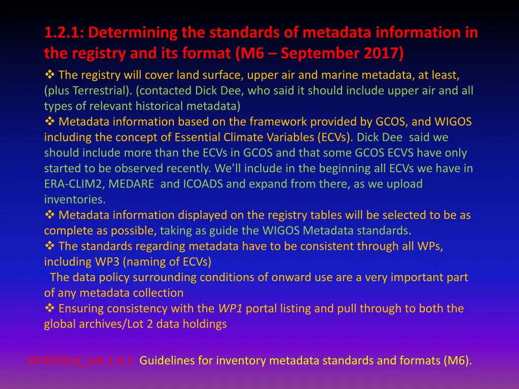 1 2 1 determining the standards of metadata