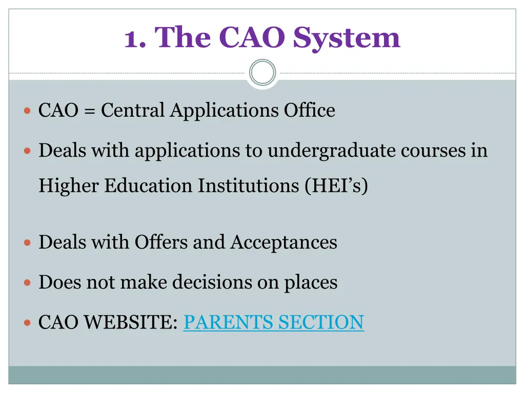 1 the cao system