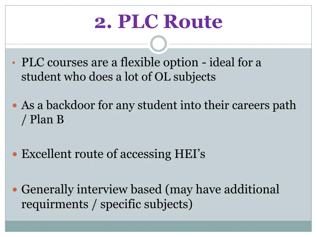 2 plc route