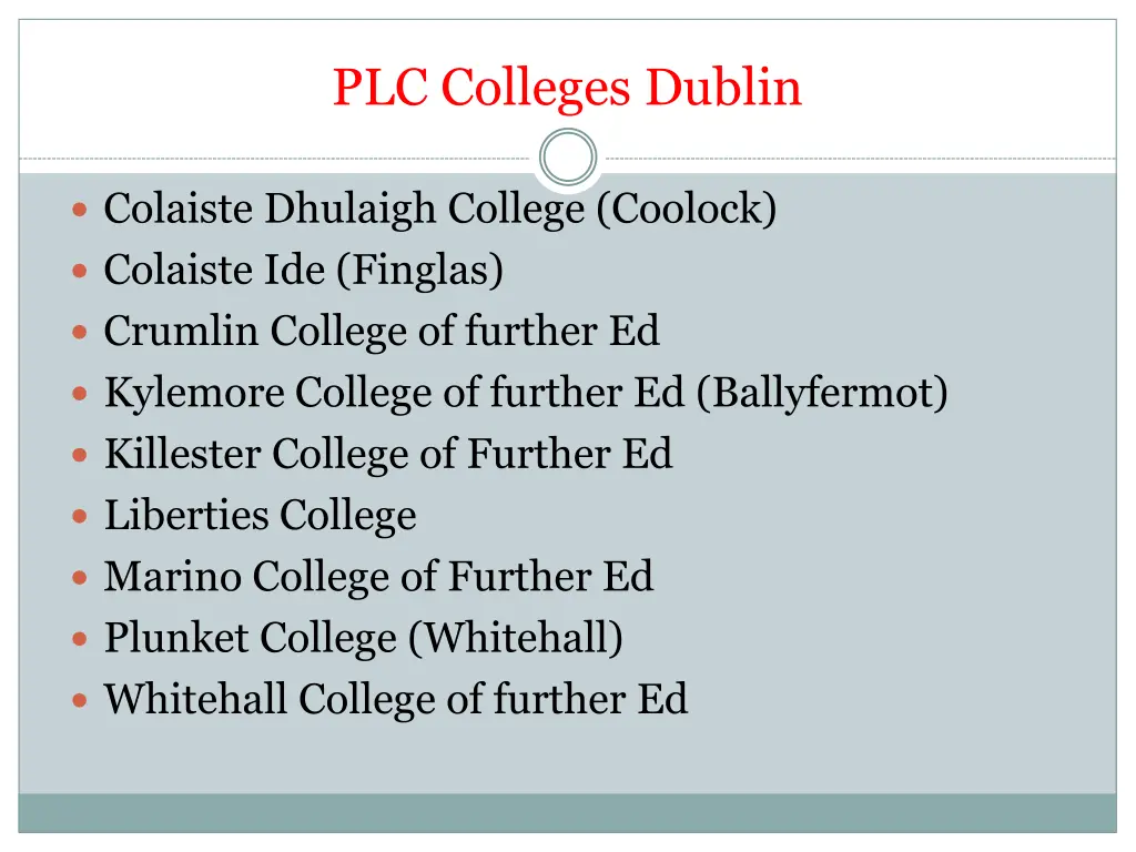 plc colleges dublin