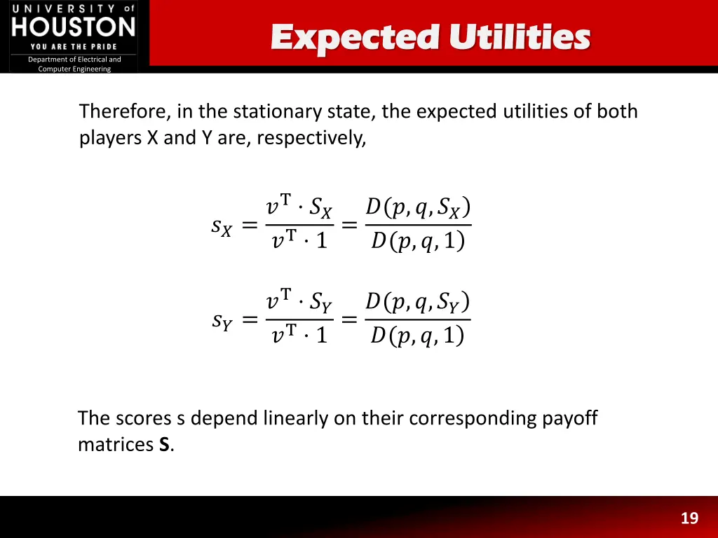 expected utilities expected utilities