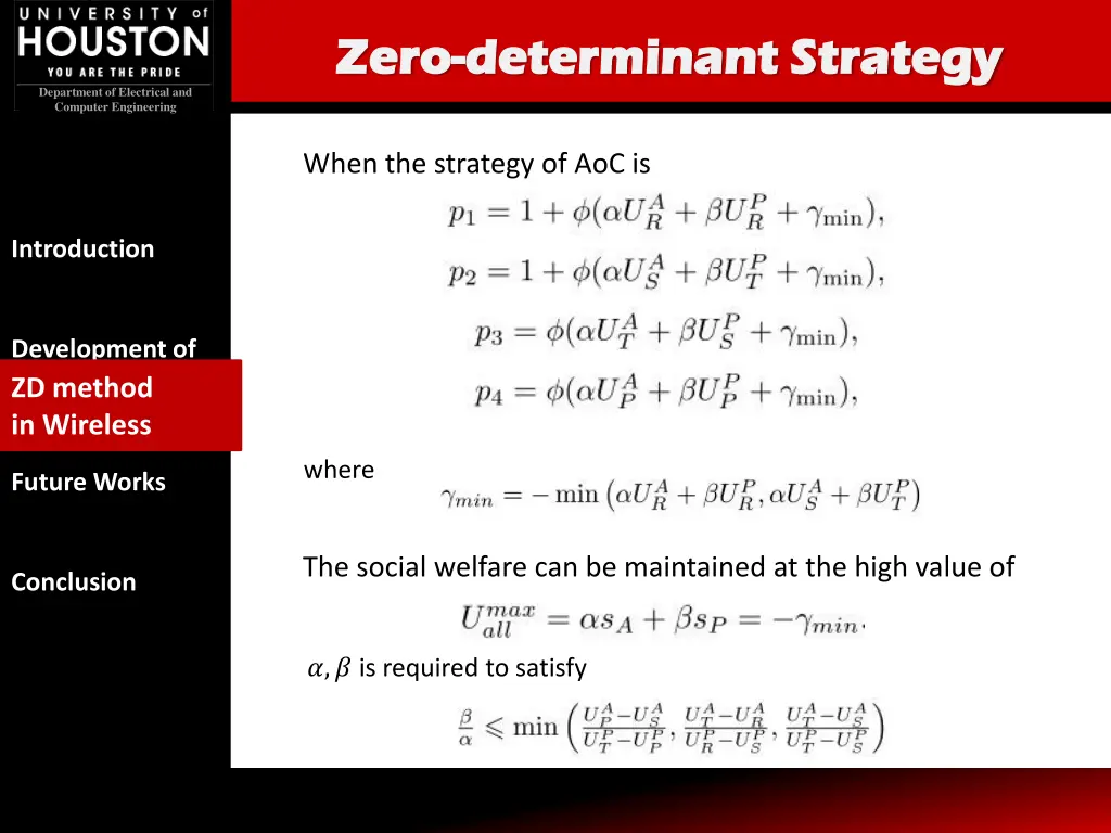 zero zero determinant strategy determinant 1