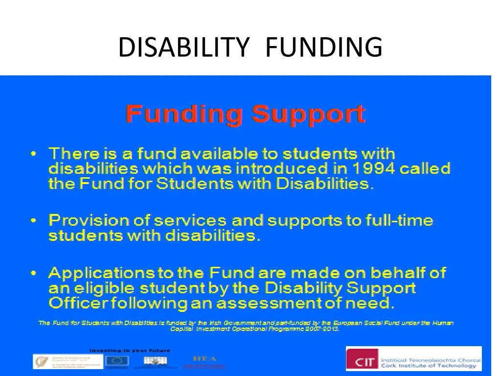 disability funding