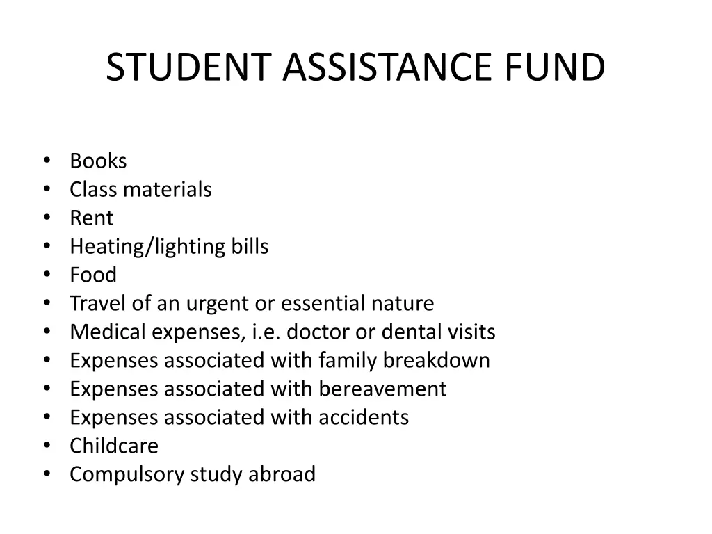 student assistance fund