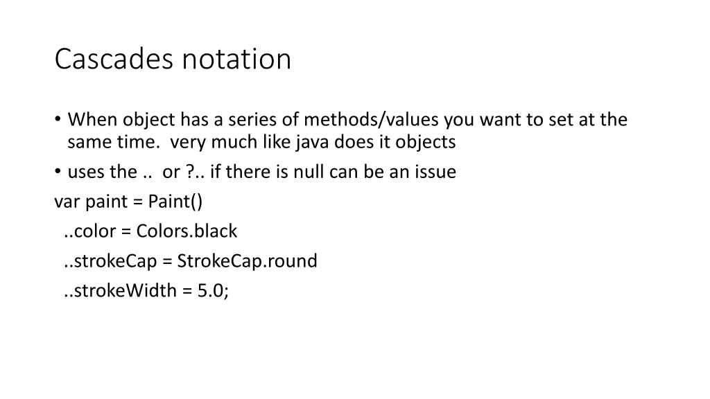 cascades notation