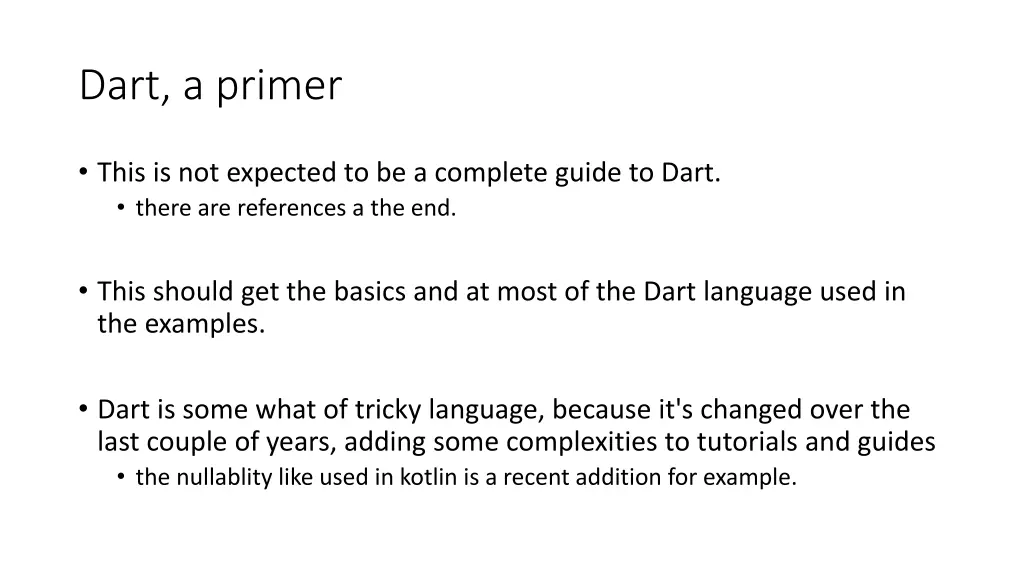 dart a primer