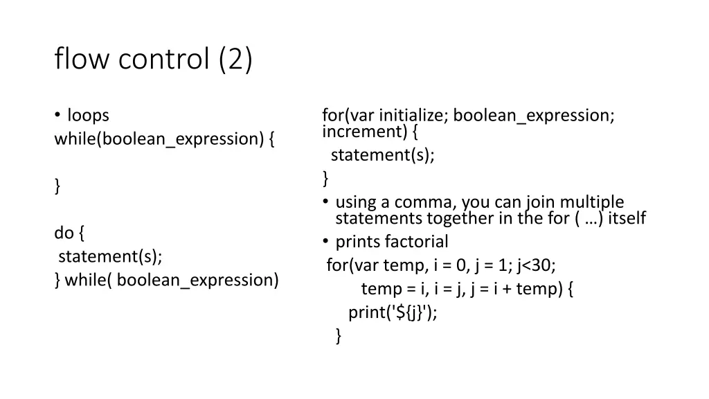 flow control 2