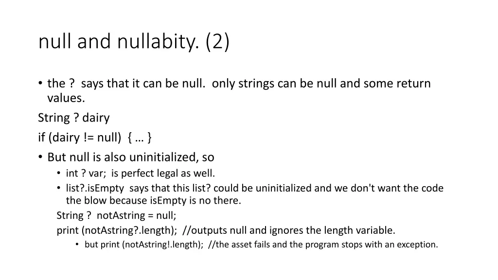 null and nullabity 2