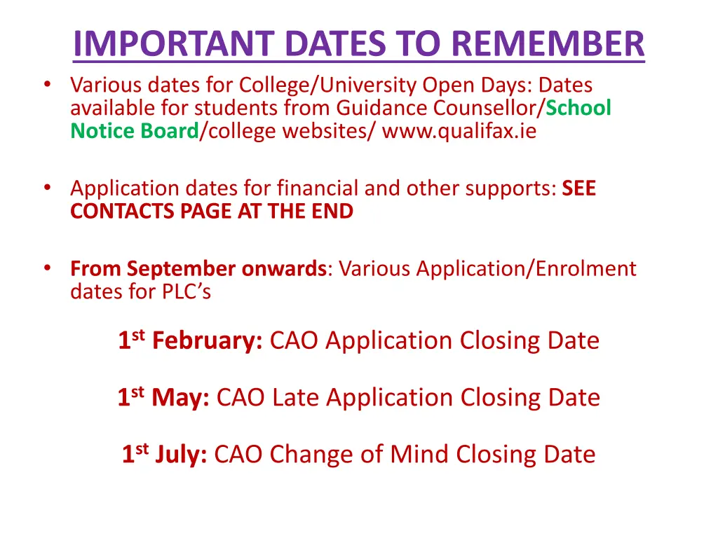 important dates to remember various dates