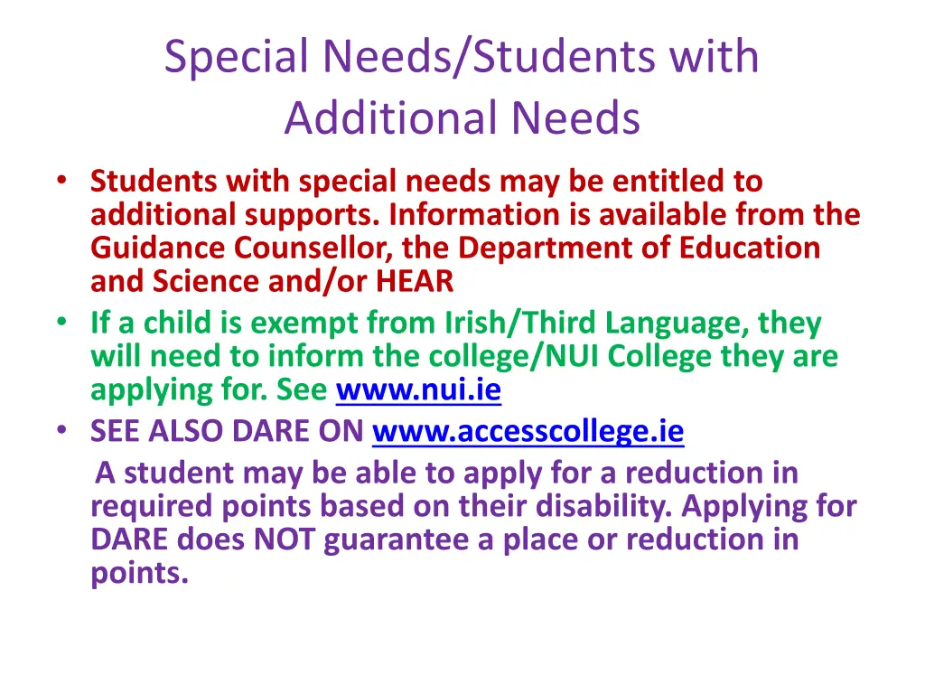 special needs students with additional needs