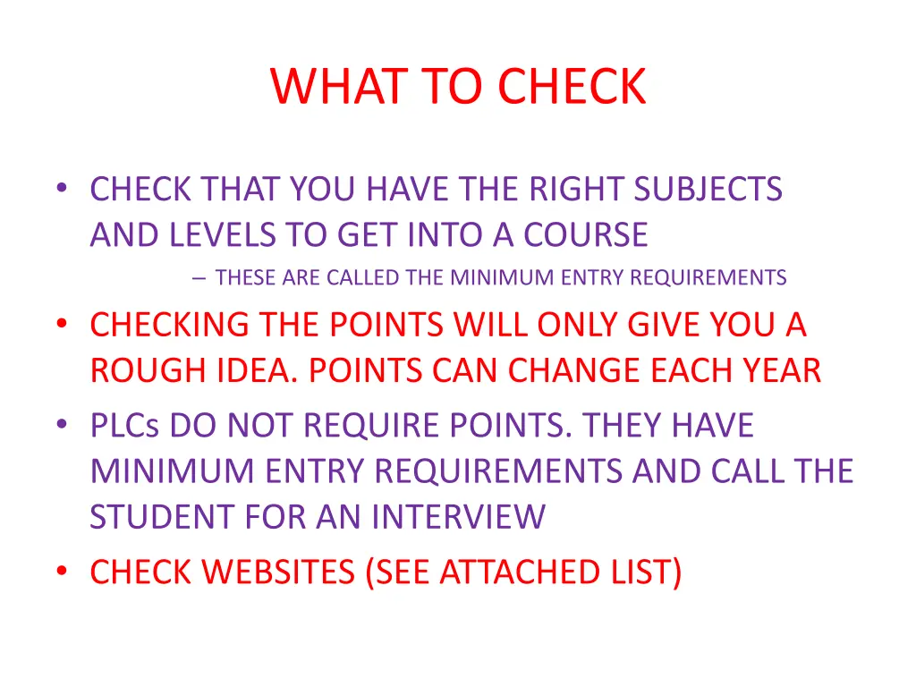 what to check