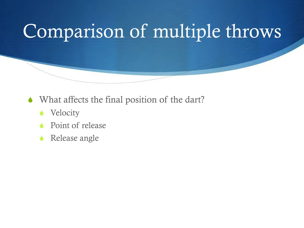 comparison of multiple throws