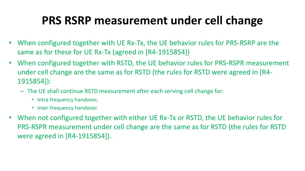 prs rsrp measurement under cell change