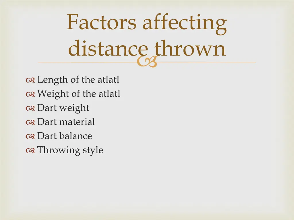 factors affecting distance thrown