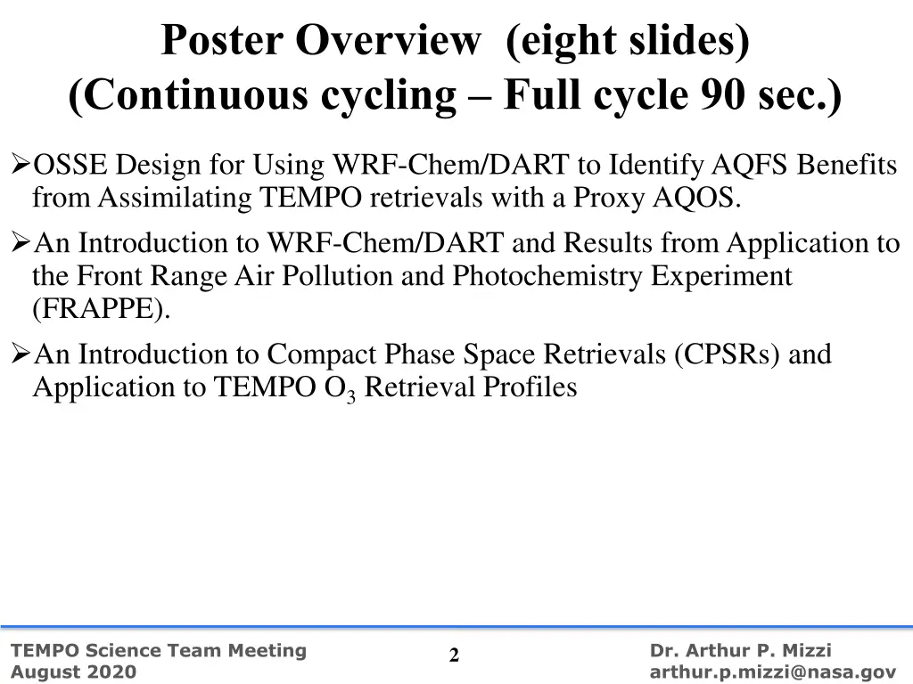 poster overview eight slides continuous cycling