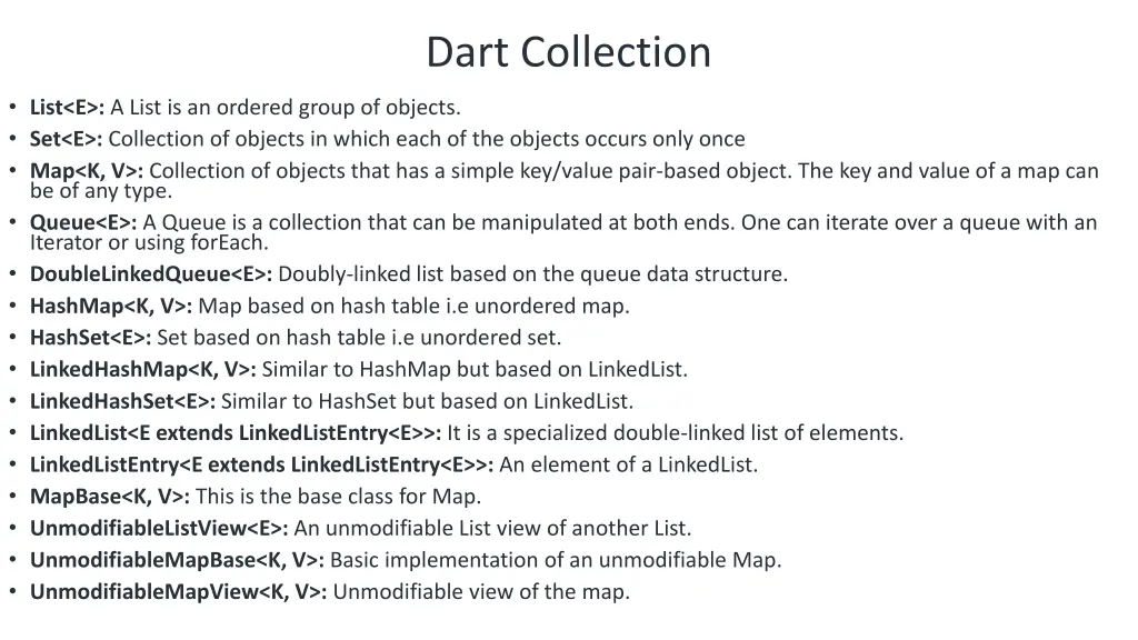 dart collection