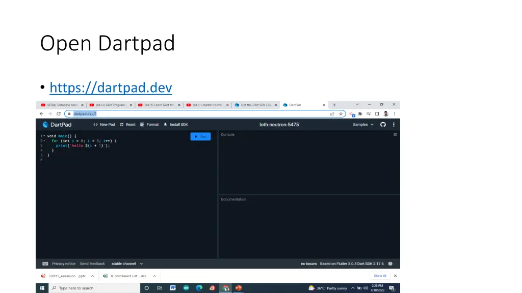 open dartpad