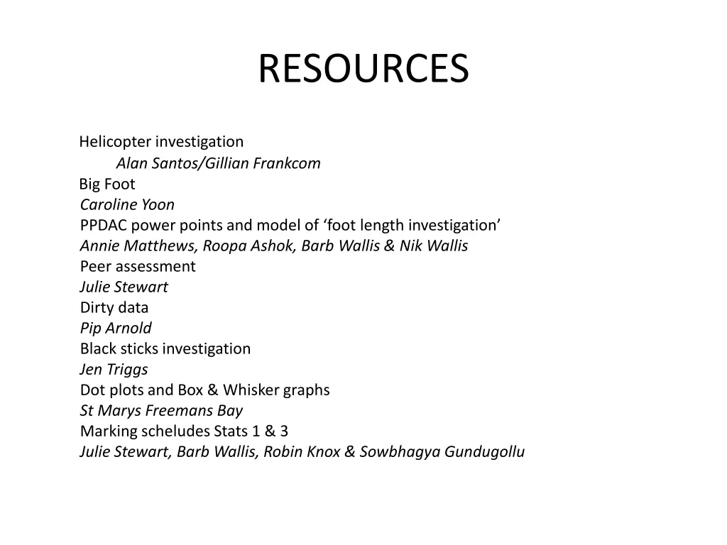 resources