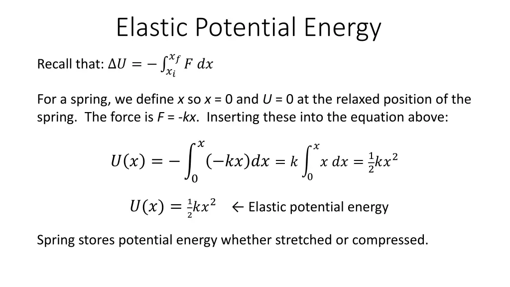 elastic potential energy